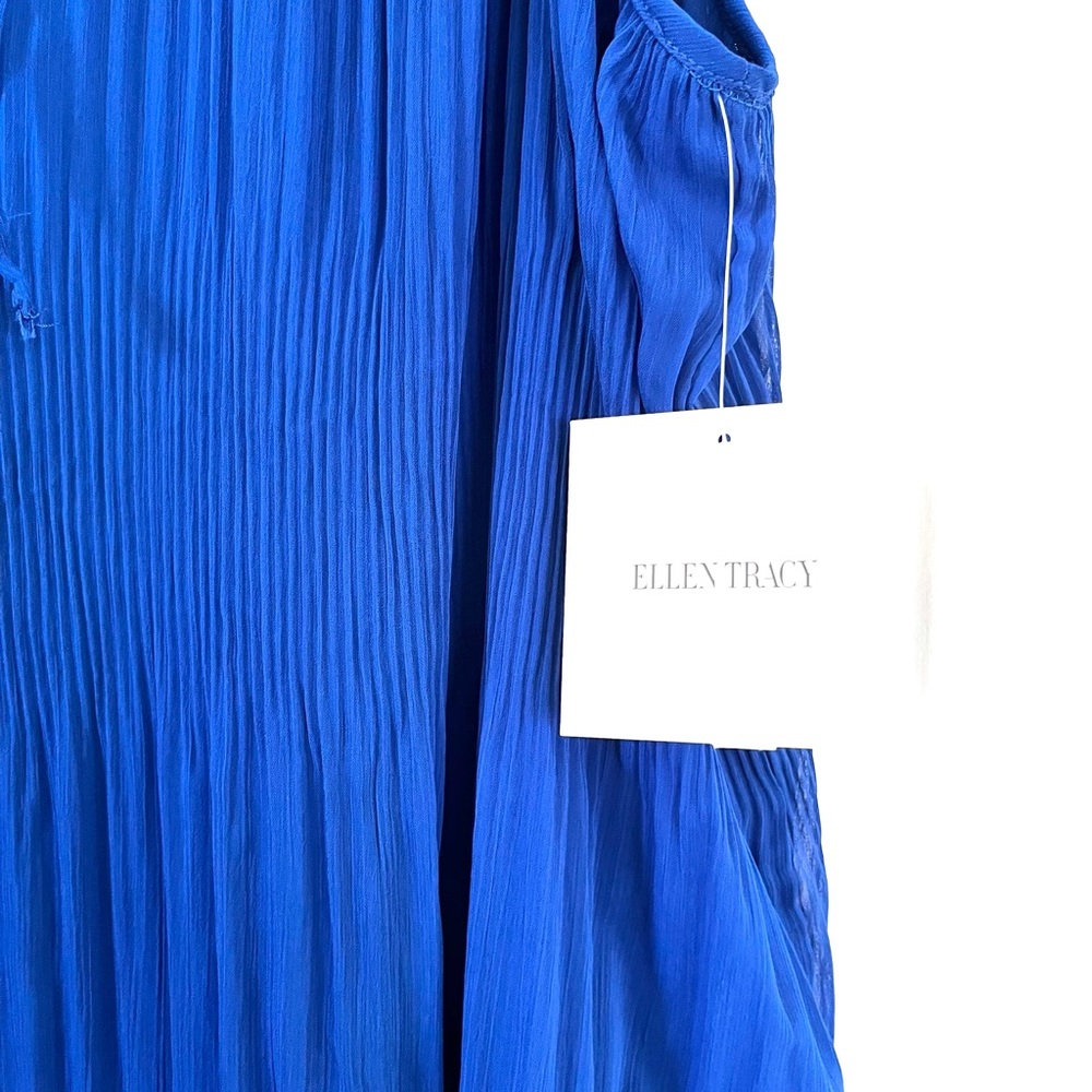 Ellen Tracy Cobalt Sleeveless Pleat & Release Top sz XL - Picture 7 of 13